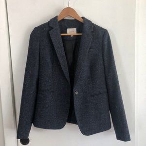 LOFT Navy Blue Tweed Blazer